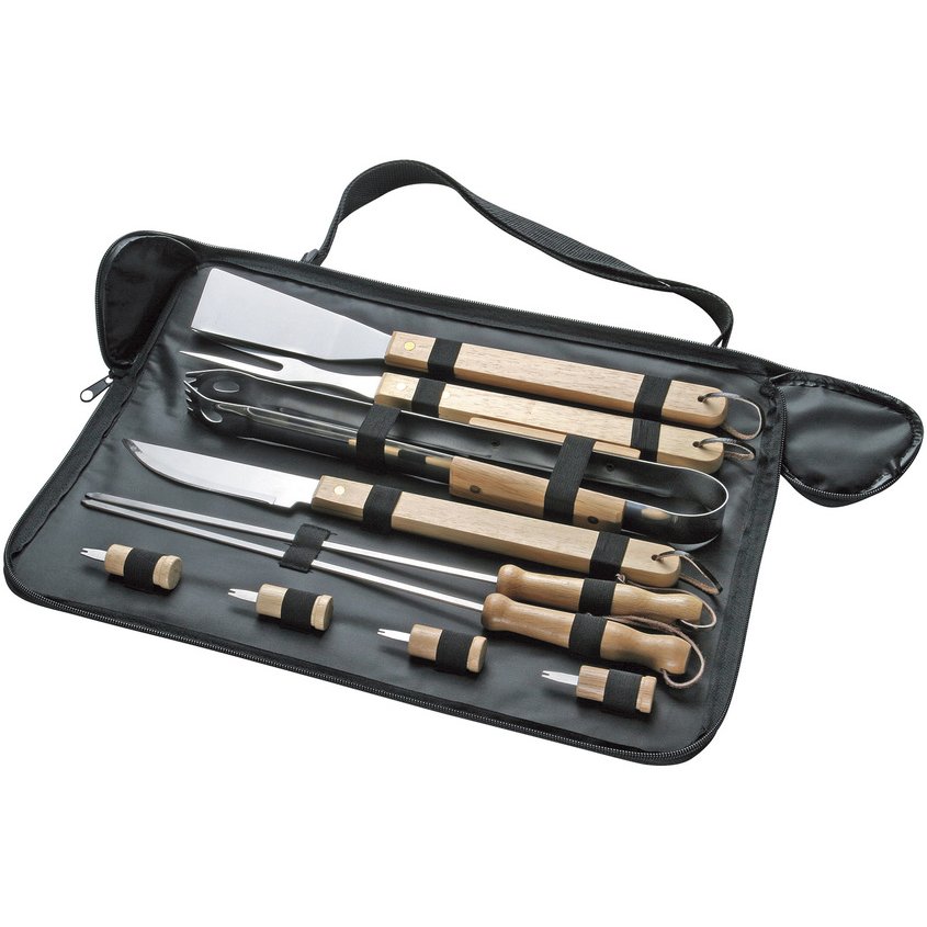 Set de asado bolso con 10 herramientas