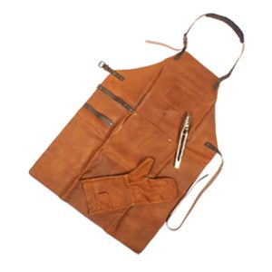 Pechera de Asador BBQ en Cuero engamuzado